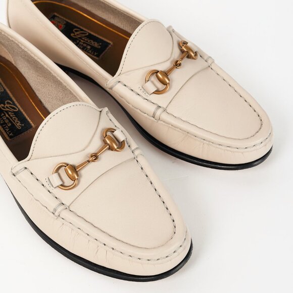 Gucci Horsebit 1953 White Leather Loafers - Picture 6 of 9